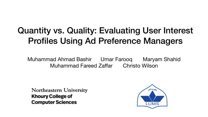 quantity vs quality evaluating user interest profiles