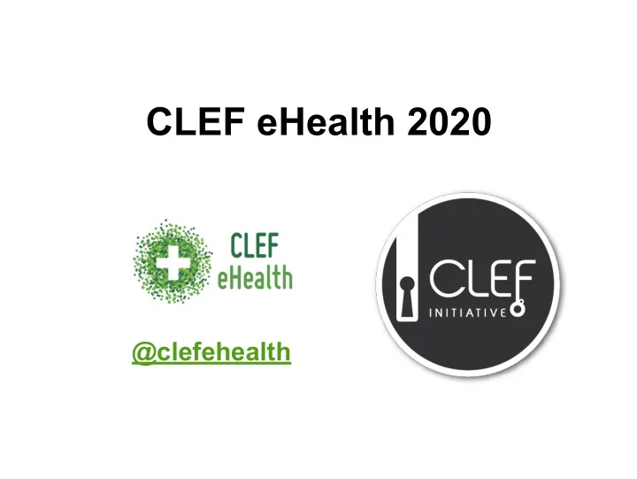 clef ehealth 2020