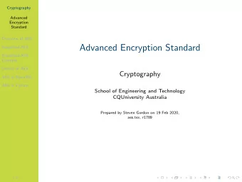 Advanced Encryption Standard  Simplified-AES  Simplified-AES  Example  Details of AES  Cryptography