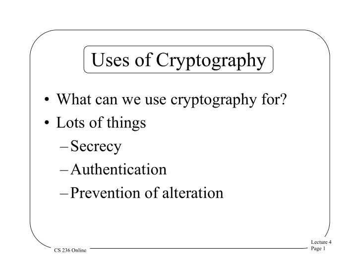 uses of cryptography