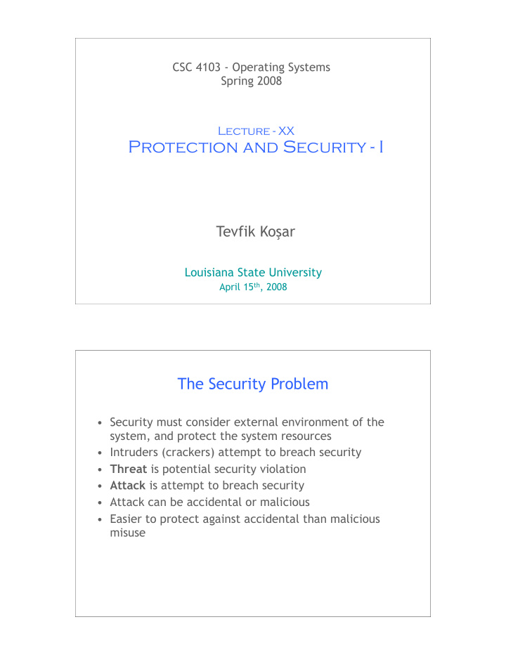 protection and security i
