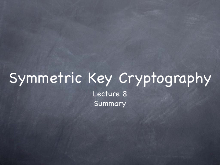 symmetric key cryptography