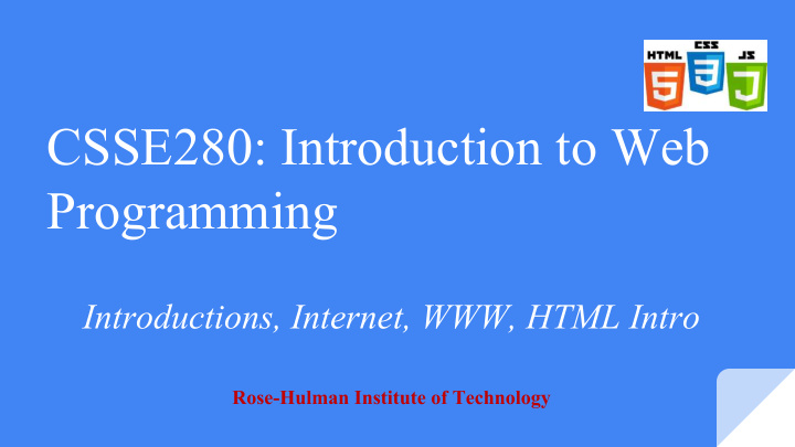 csse280 introduction to web programming