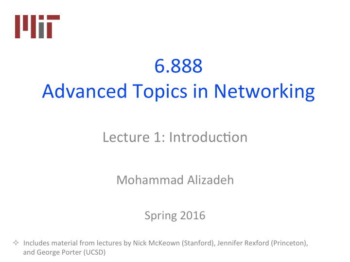 6 888 advanced topics in networking