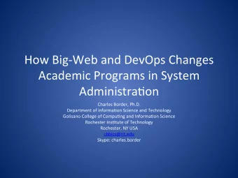 How Big-Web and DevOps Changes   Academic Programs in System