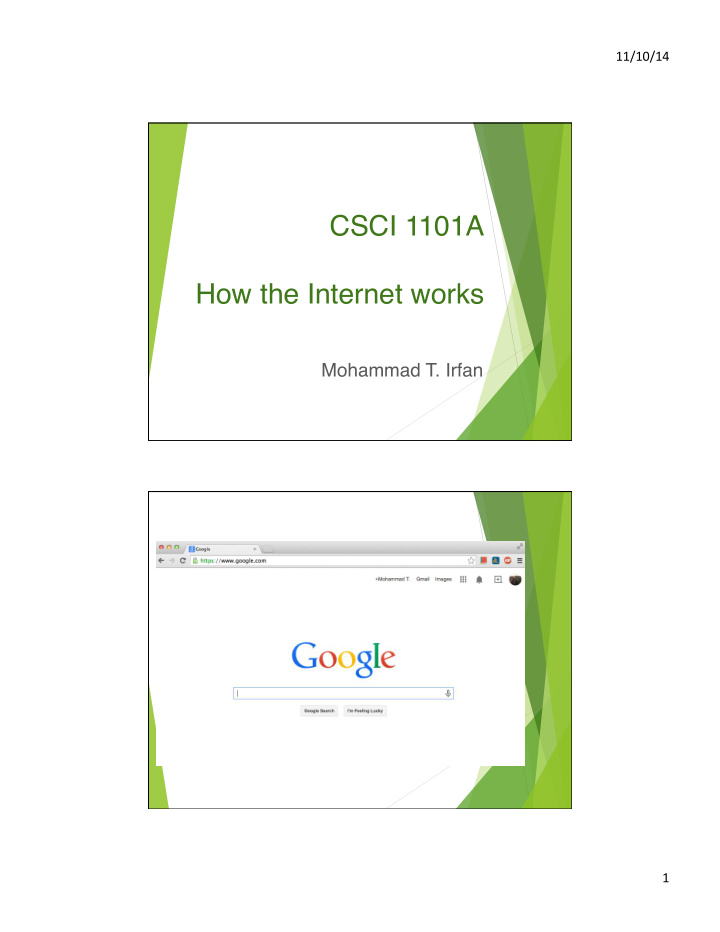 11 10 14 csci 1101a how the internet works mohammad t