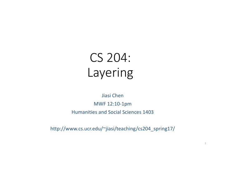 cs 204 layering