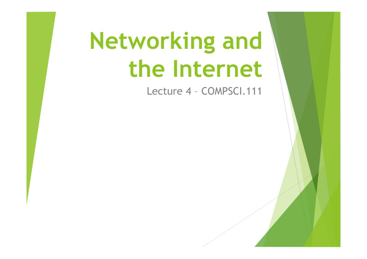 networking and the internet