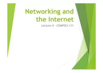 Networking and  the Internet  Lecture 4  COMPSCI.111  Todays lecture u History of the