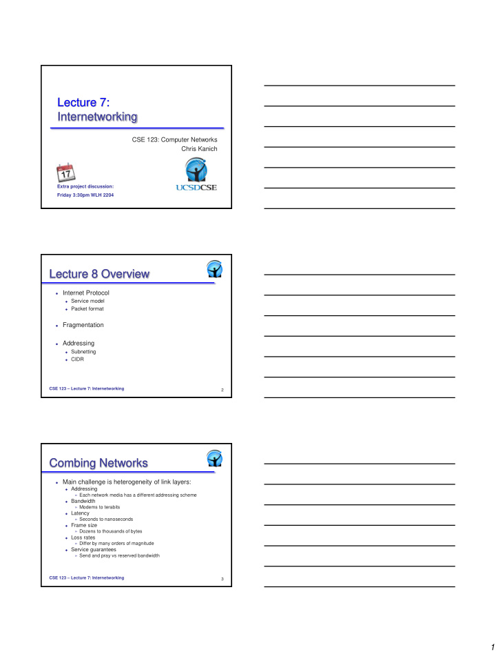 lecture 7 internetworking