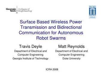 Surface Based Wireless Power  Transmission and Bidirectional  Communication for Autonomous  Robot