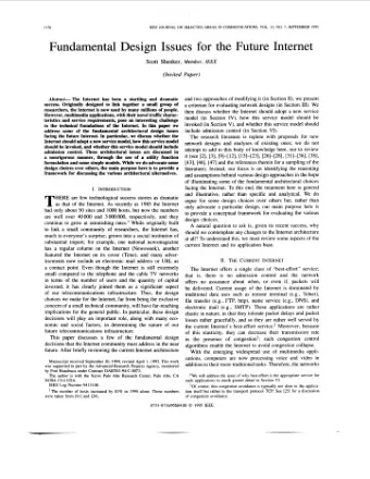 Scott Shenker, zyxwvutsrqponmlkjihgfedcbaZYXWVUTSRQPONMLKJIHGFEDCBA VOL. 13, NO. 7, SEPTEMBER 1995