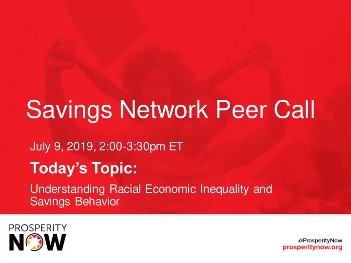 savings network peer call