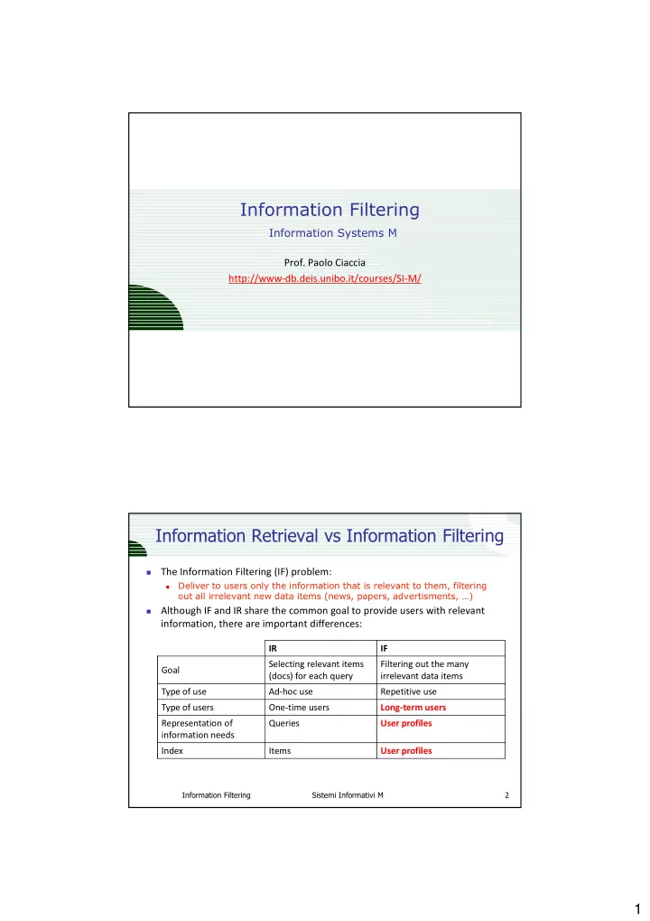 information filtering