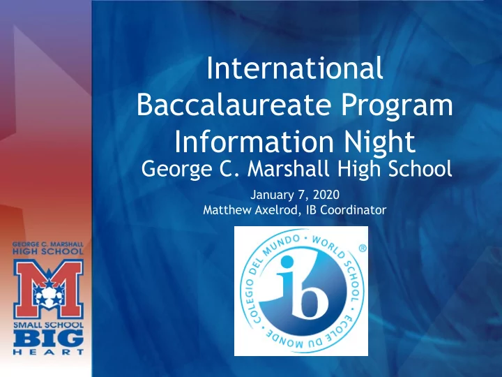 international baccalaureate program information night