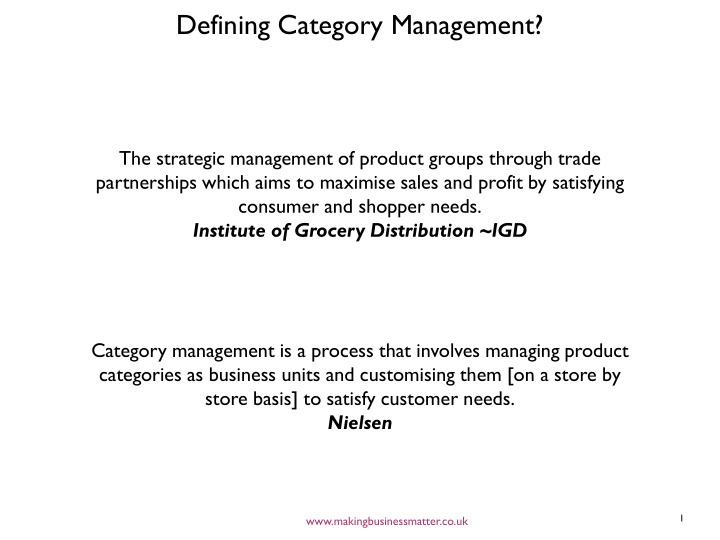 defining category management