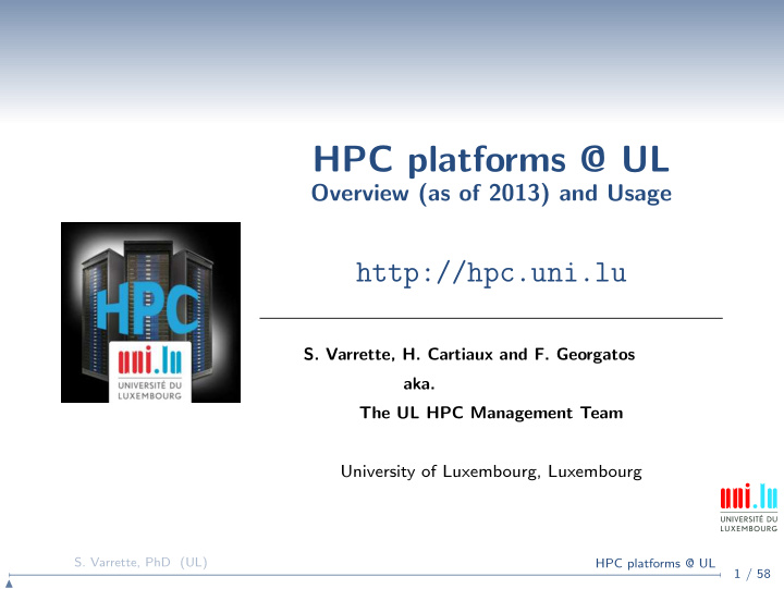 hpc platforms ul