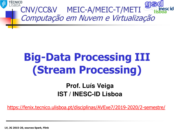 big data processing iii stream processing