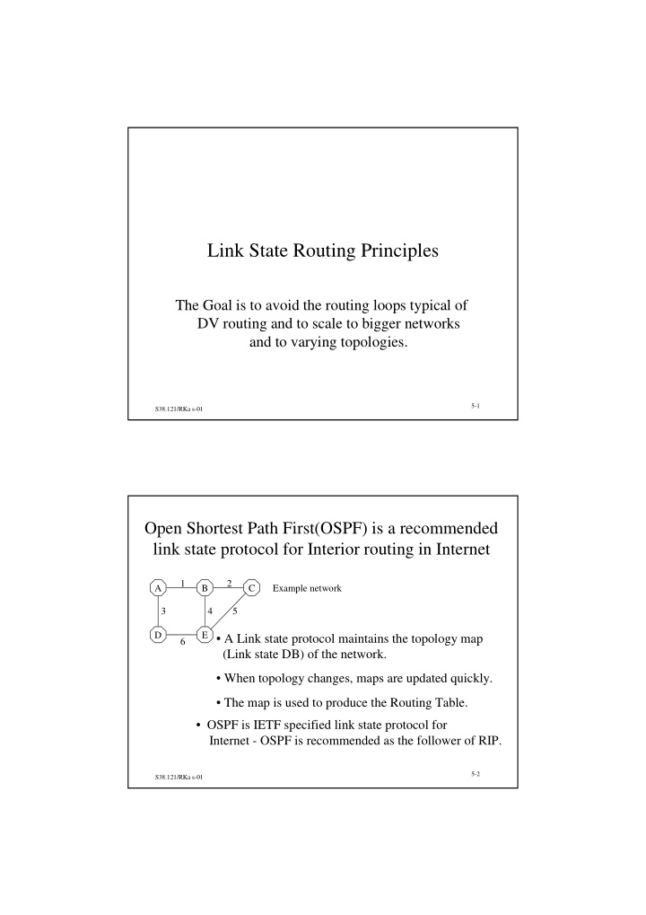link state routing principles