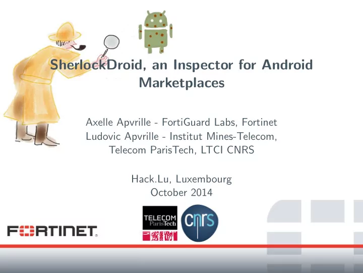 sherlockdroid an inspector for android marketplaces