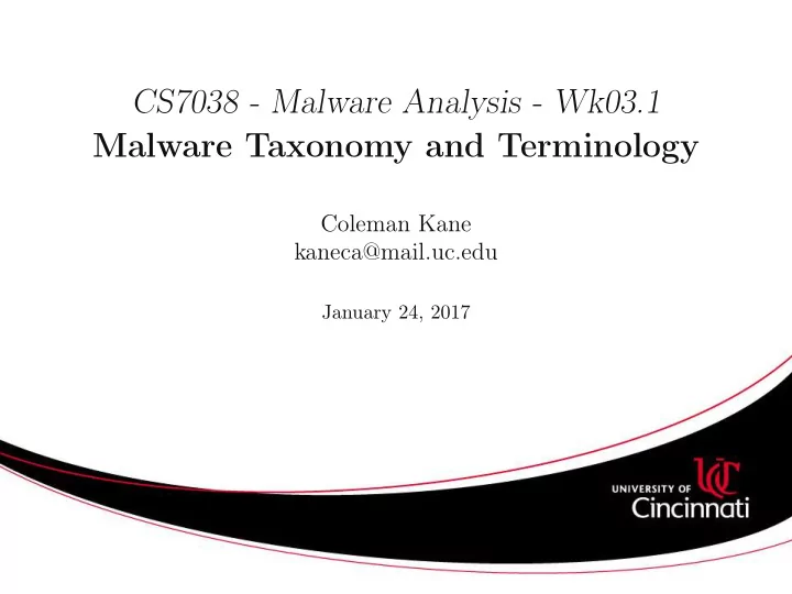 cs7038 malware analysis wk03 1 malware taxonomy and