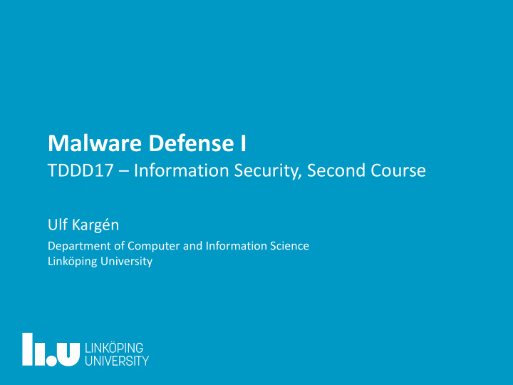 malware defense i