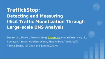 TraffickStop:  Detecting and Measuring  Illicit Traffic Monetization Through  Large-scale DNS