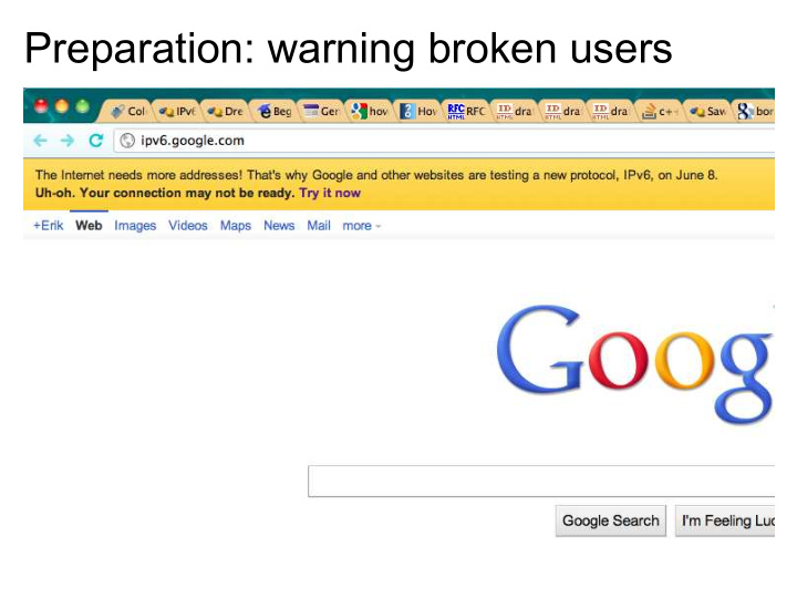 preparation warning broken users preparation ipv6test