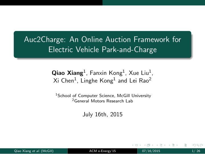 auc2charge an online auction framework for electric