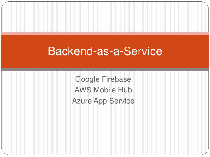 backend as a service