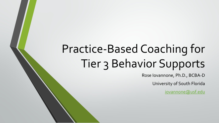 practice based coaching for tier 3 behavior supports