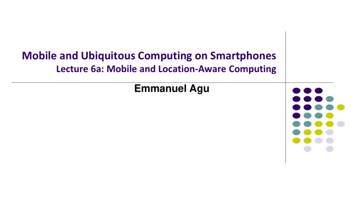 mobile and ubiquitous computing on smartphones