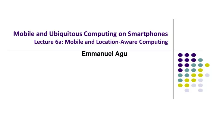 mobile and ubiquitous computing on smartphones