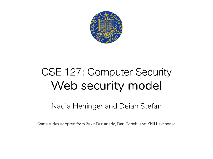 web security model