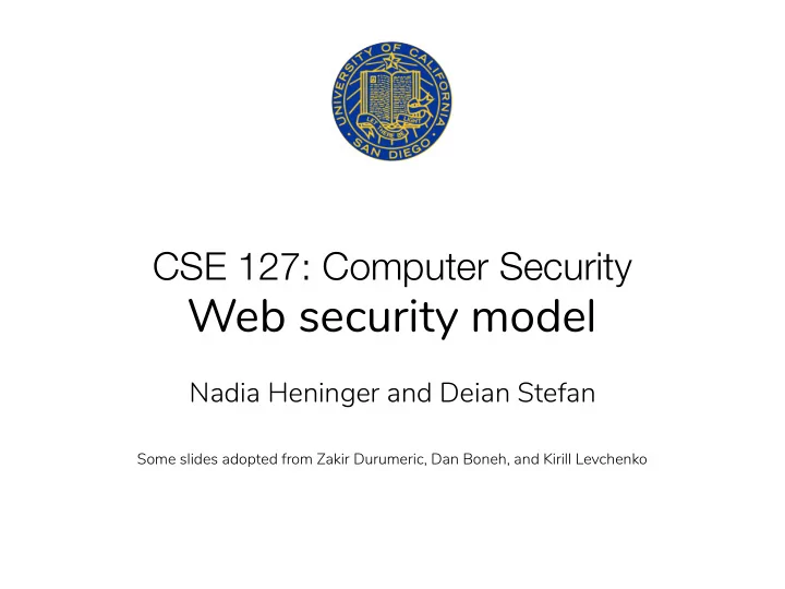 web security model