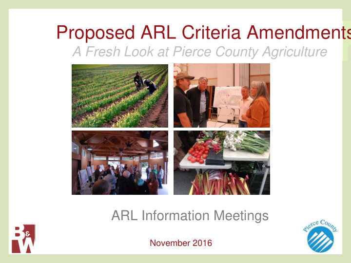 proposed arl criteria amendments