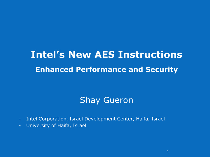 intel s new aes instructions