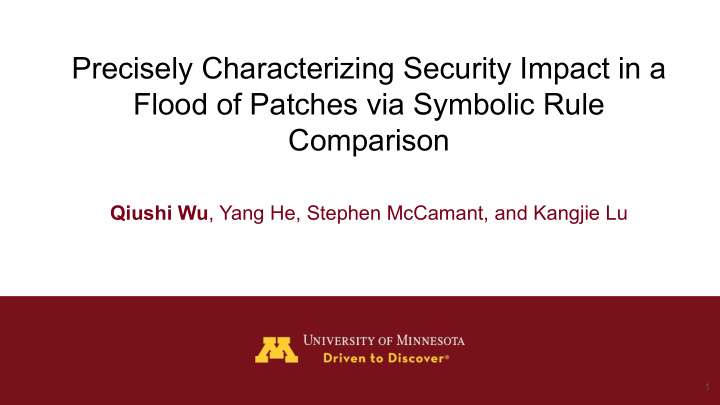precisely characterizing security impact in a flood of