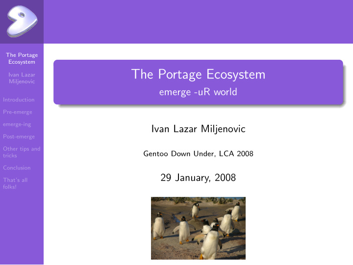 the portage ecosystem
