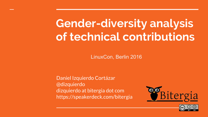 gender diversity analysis of technical contributions