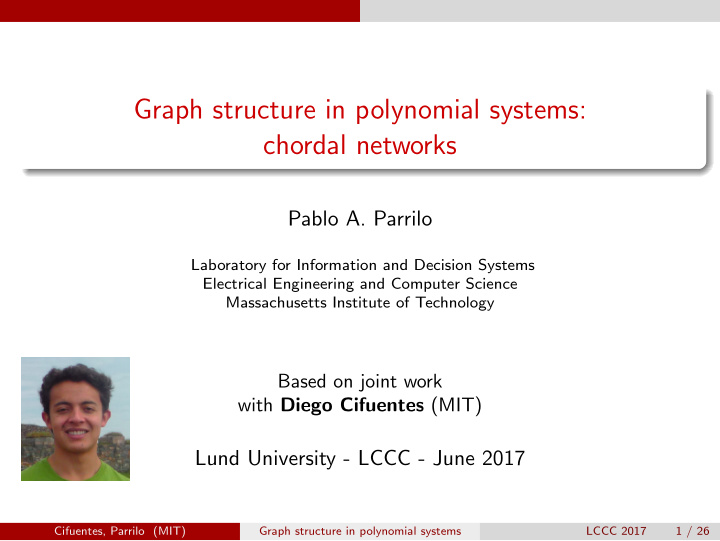graph structure in polynomial systems chordal networks