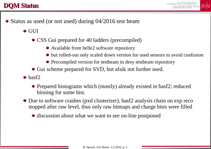 dqm status dqm status