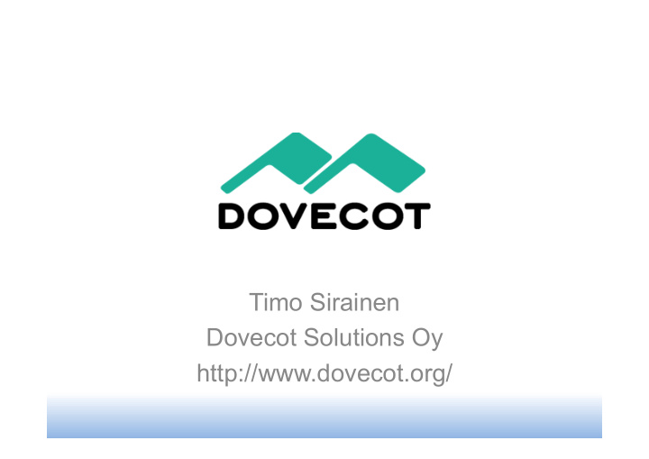timo sirainen dovecot solutions oy http dovecot org talk