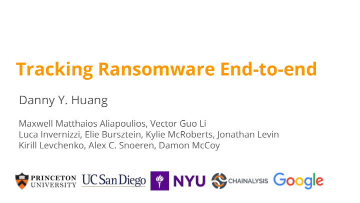 tracking ransomware end to end