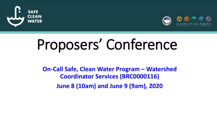 proposers conference