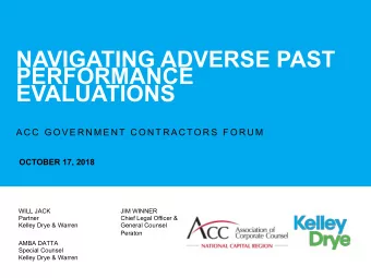 NAVIGATING ADVERSE PAST  PERFORMANCE  EVALUATIONS  A C C  G O V E R N M E N T C O N T R A C TO R S