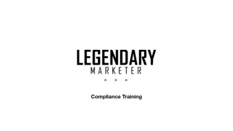 Compliance Training  I am not an attorney. I do not have a degree or expertise in law.  I am