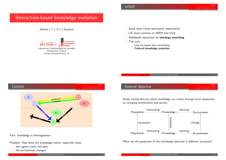 interaction based knowledge evolution