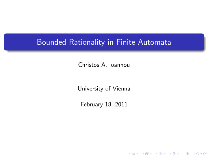 bounded rationality in finite automata