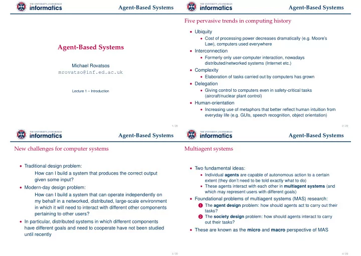 agent based systems